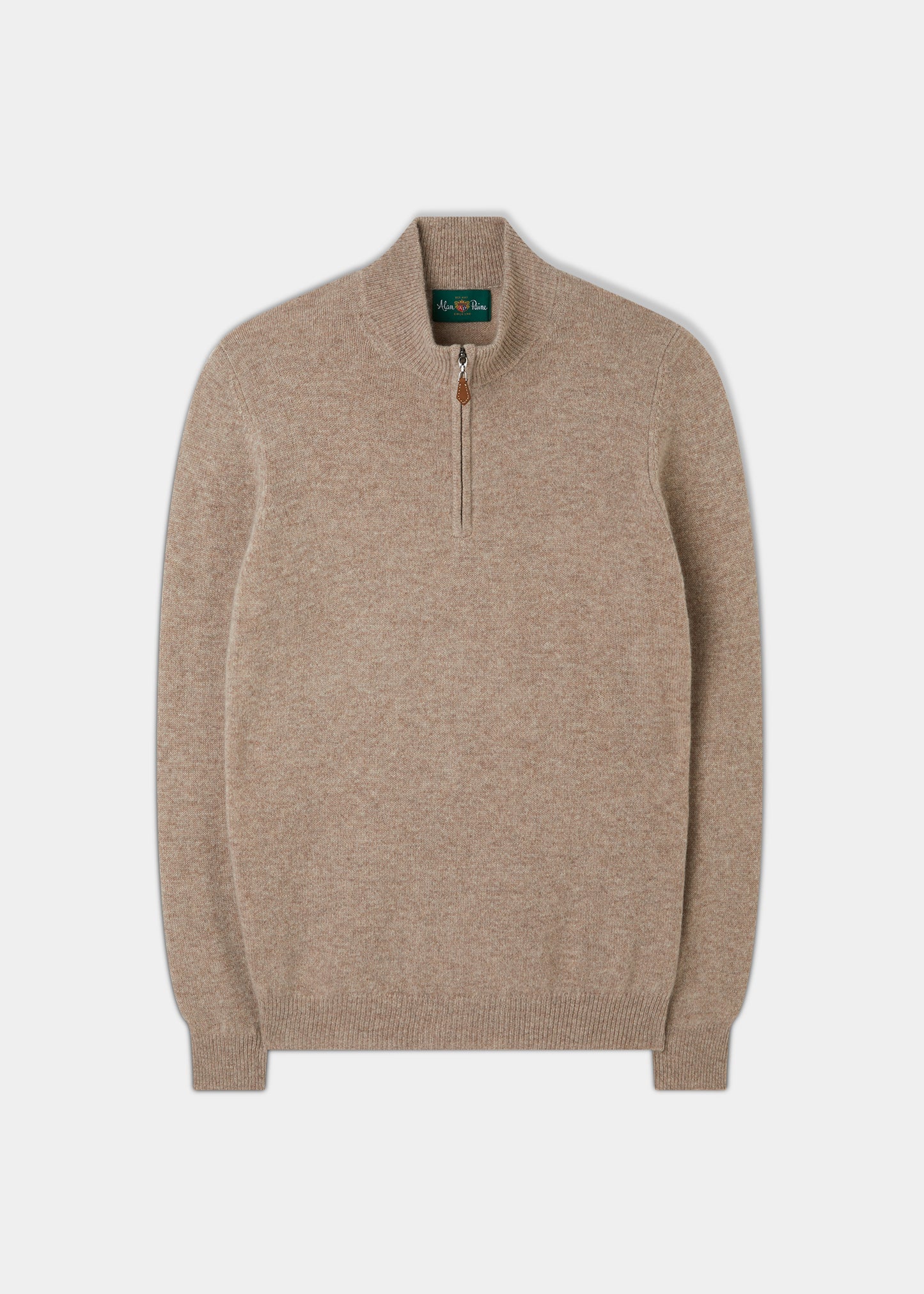 Sutherland Lambswool 1/4 Zip Jumper in Cobble