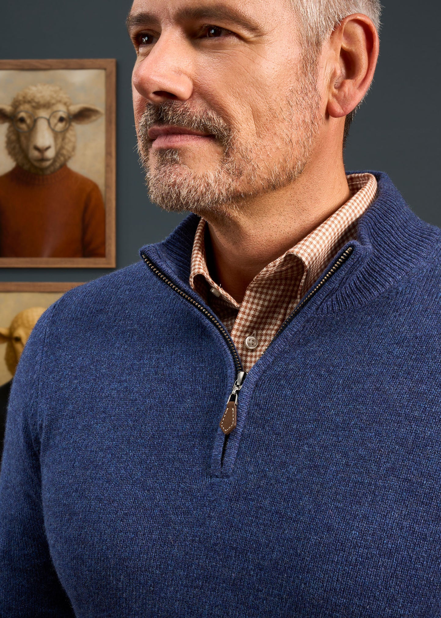 Sutherland Lambswool 1/4 Zip Jumper in Rhapsody