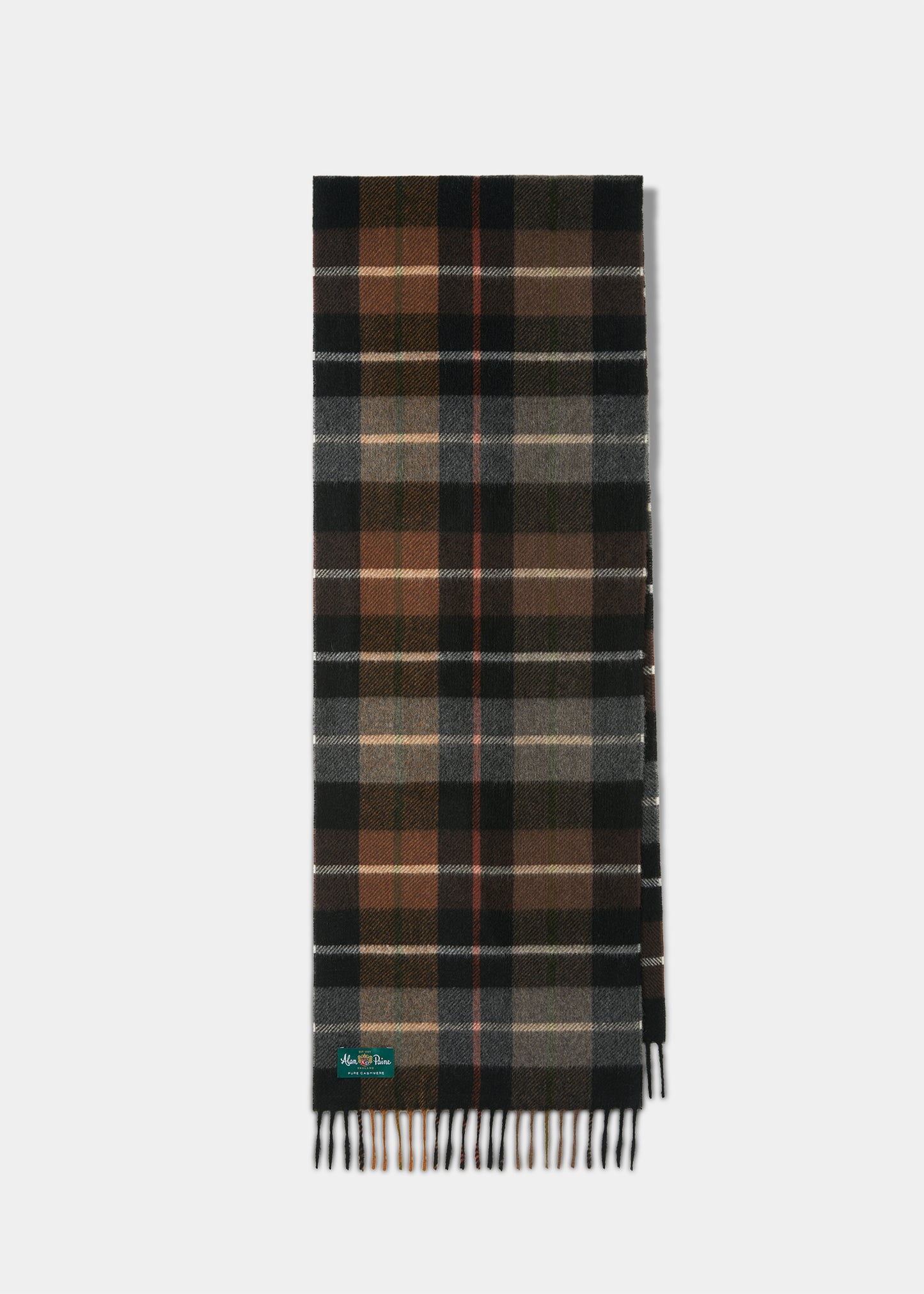 Mandally Cashmere Plaid Scarf In Brown