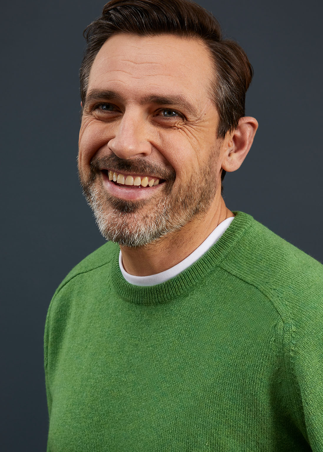 Men's Lambswool Crew Neck Jumper in Green