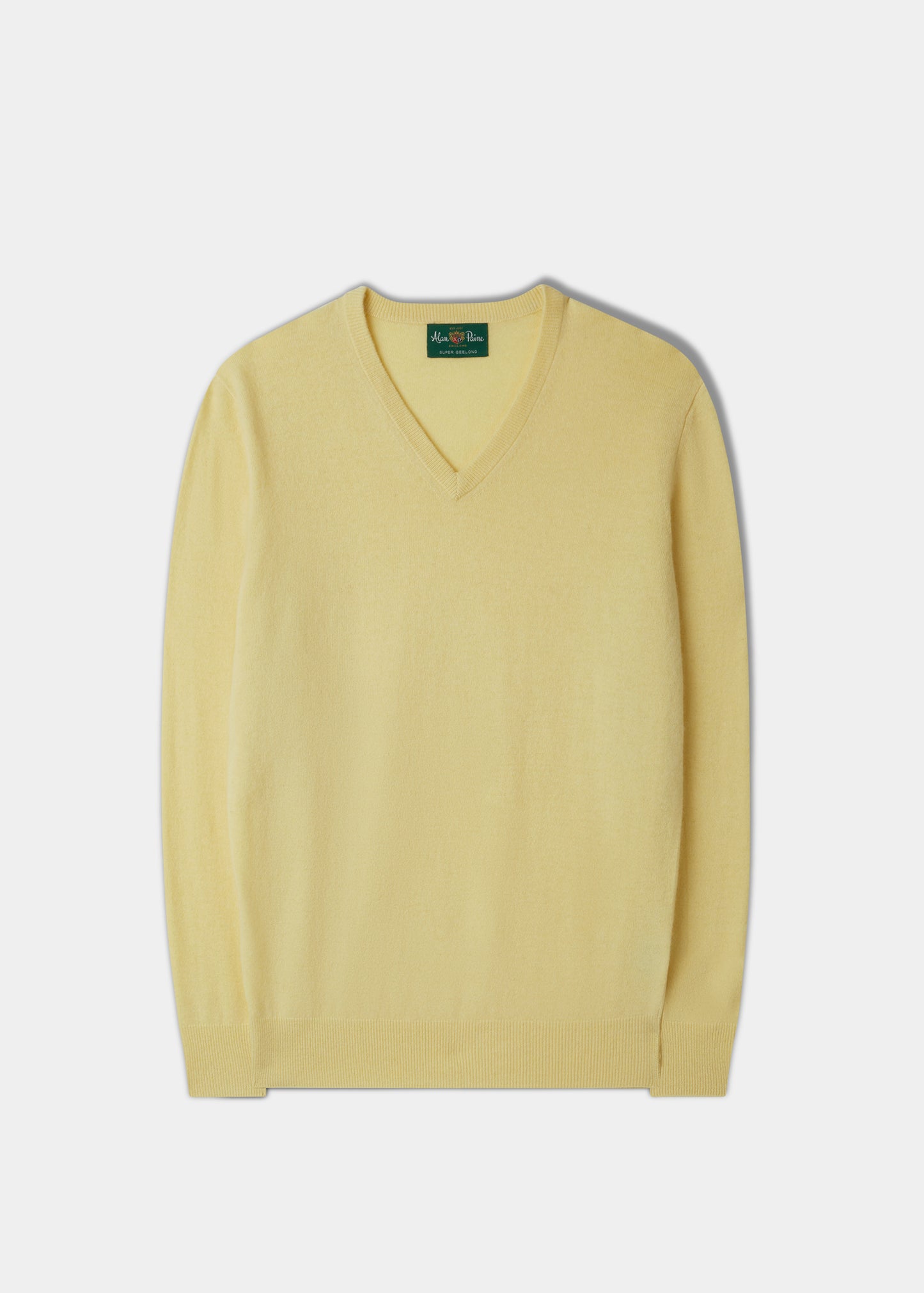 Men's Geelong Lambswool Vee Neck Jumper in Sorbet