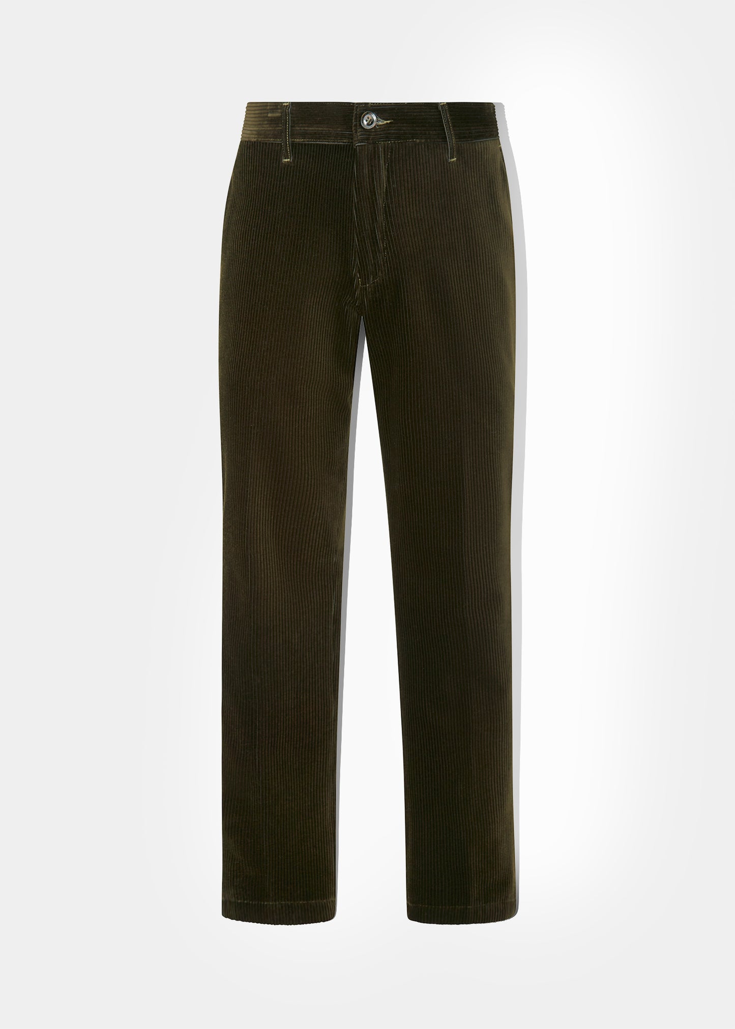 Men's Cotton Cord Trousers In Olive