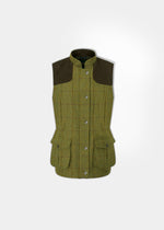 Rutland Ladies Tweed Gilet In Lichen
