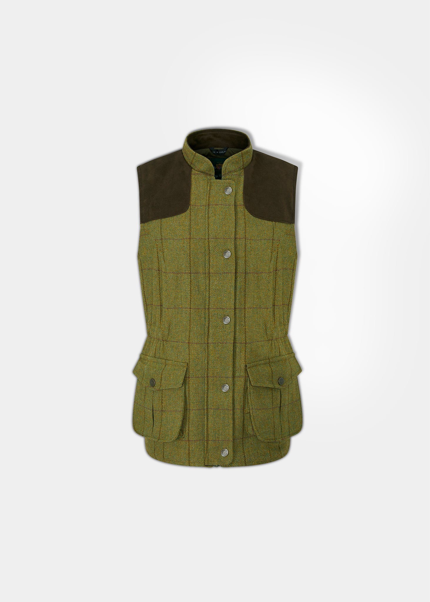 Rutland Ladies Tweed Gilet In Lichen