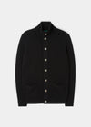 Landford Men's Lambswool Buttoned Jumper In Black