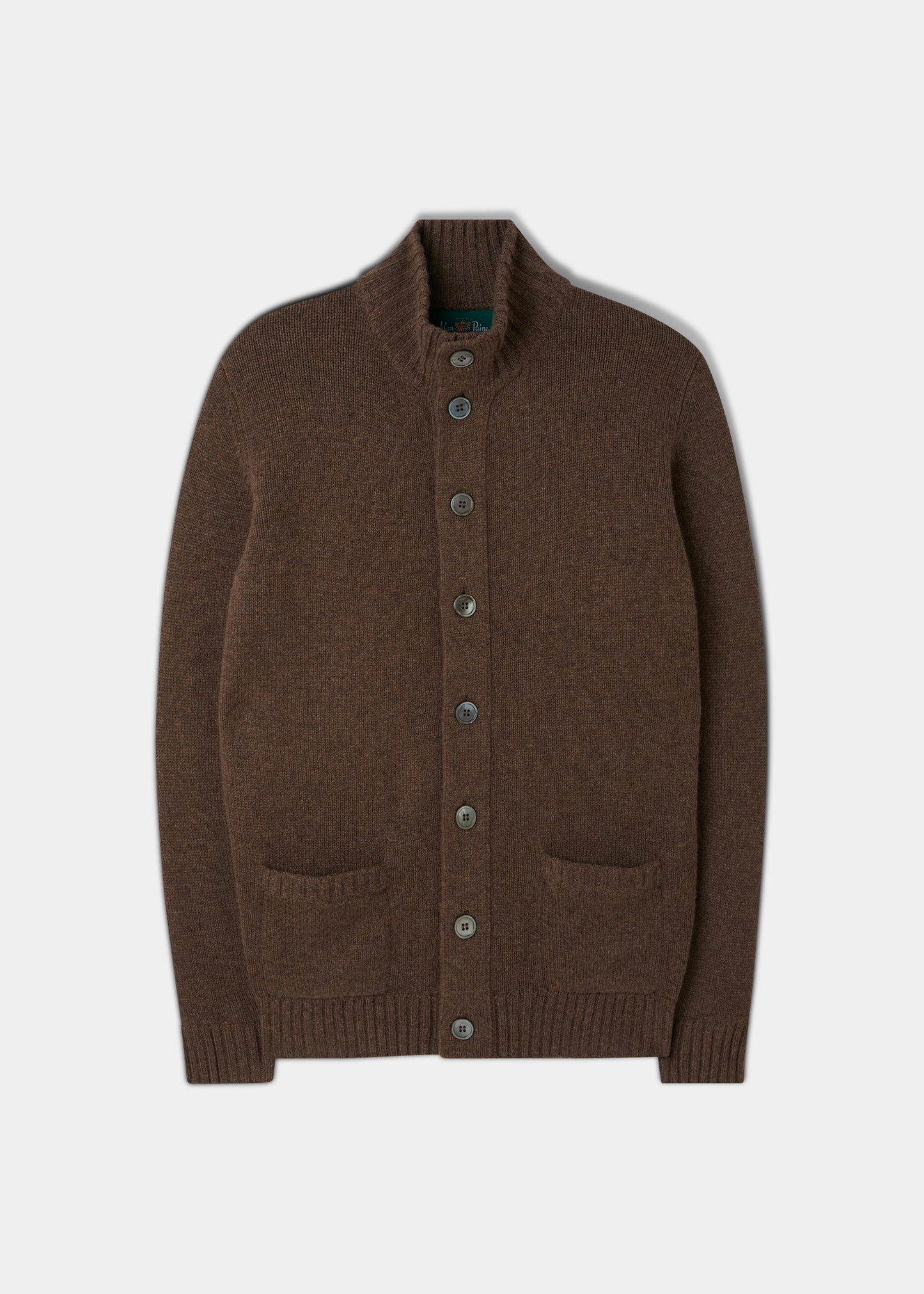 Landford Men's Lambswool Buttoned Jumper In Tobacco