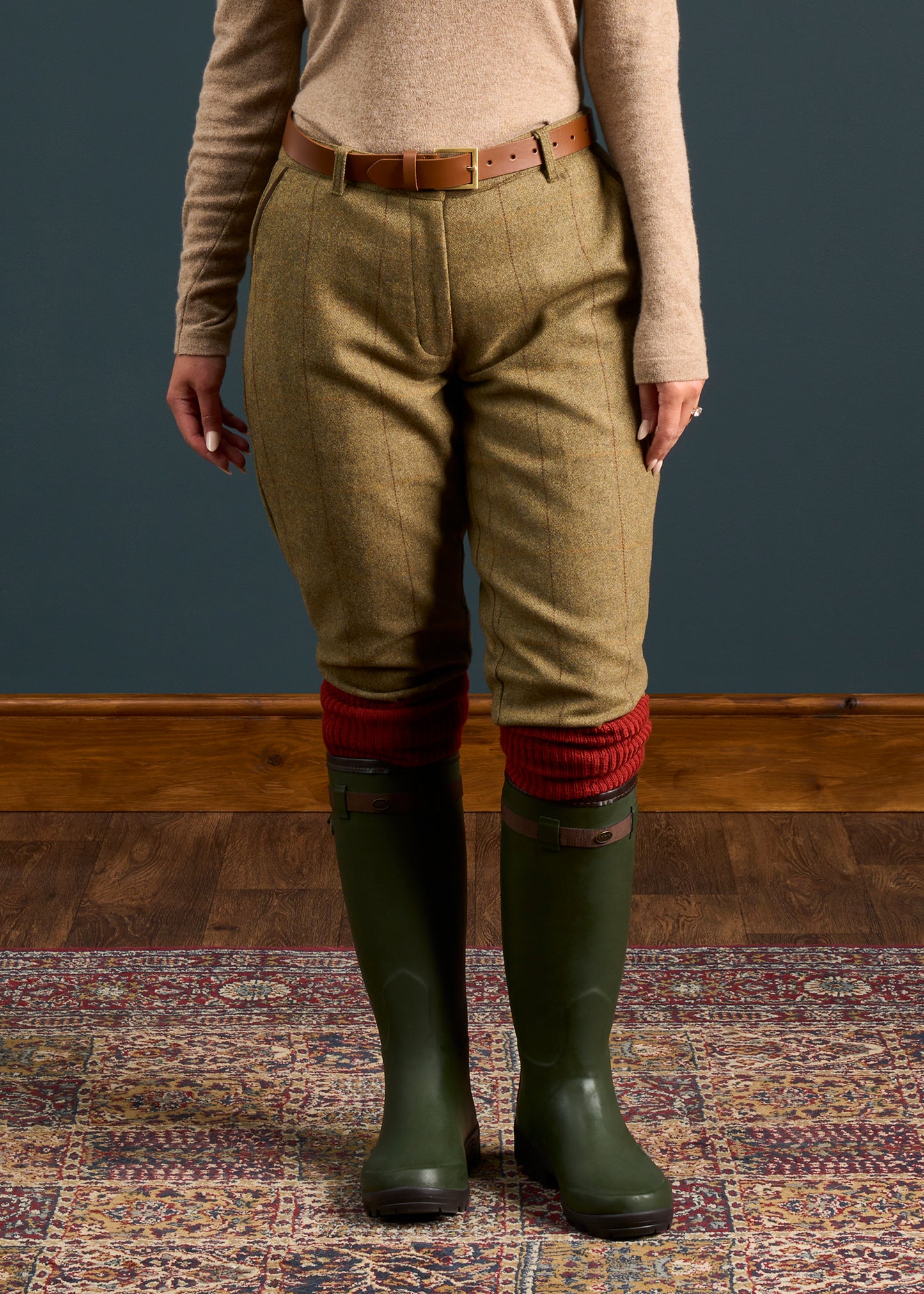Combrook Ladies Tweed Shooting Breeks In Grove