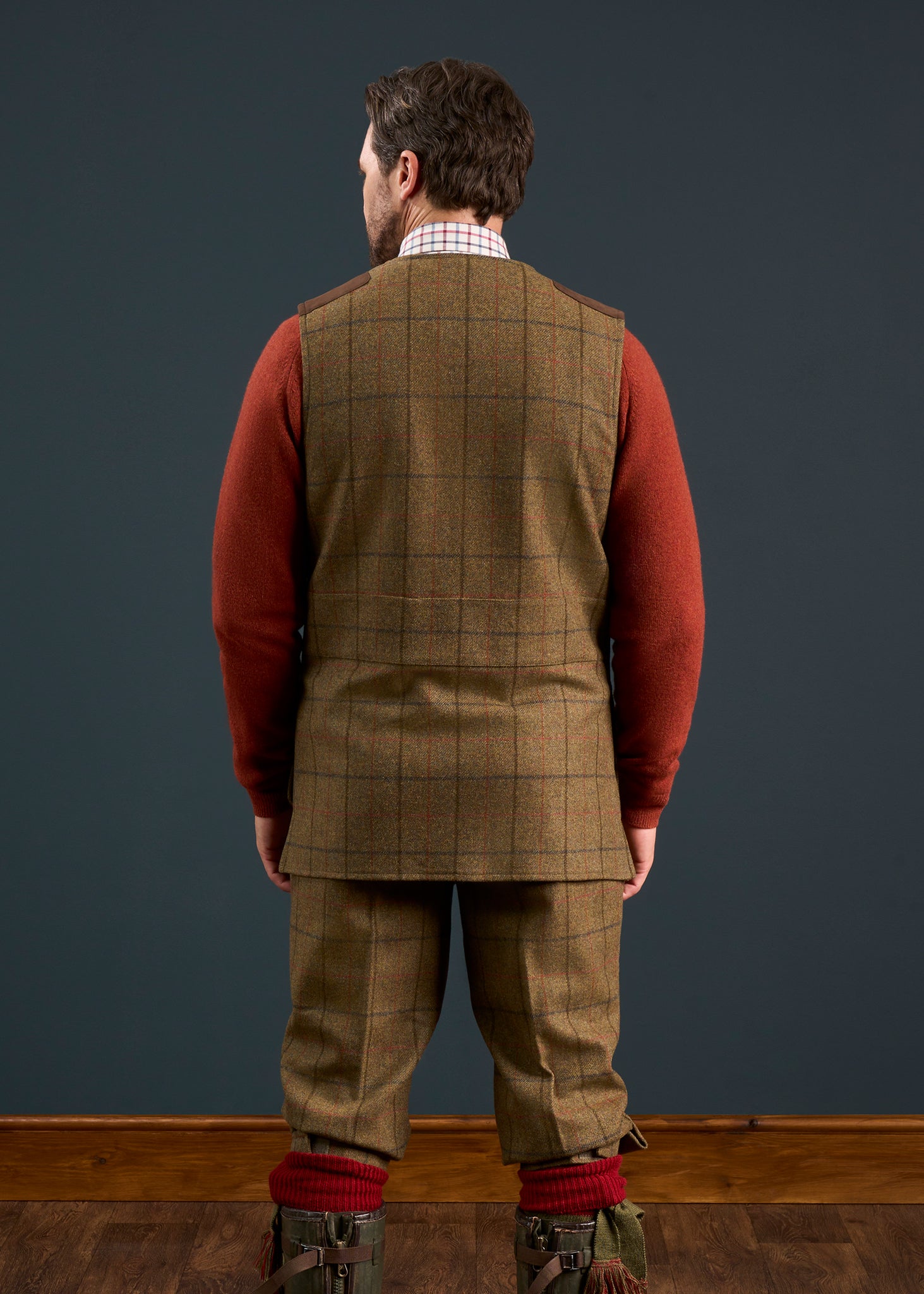 Combrook Men's Tweed Shooting Waistcoat in Thyme