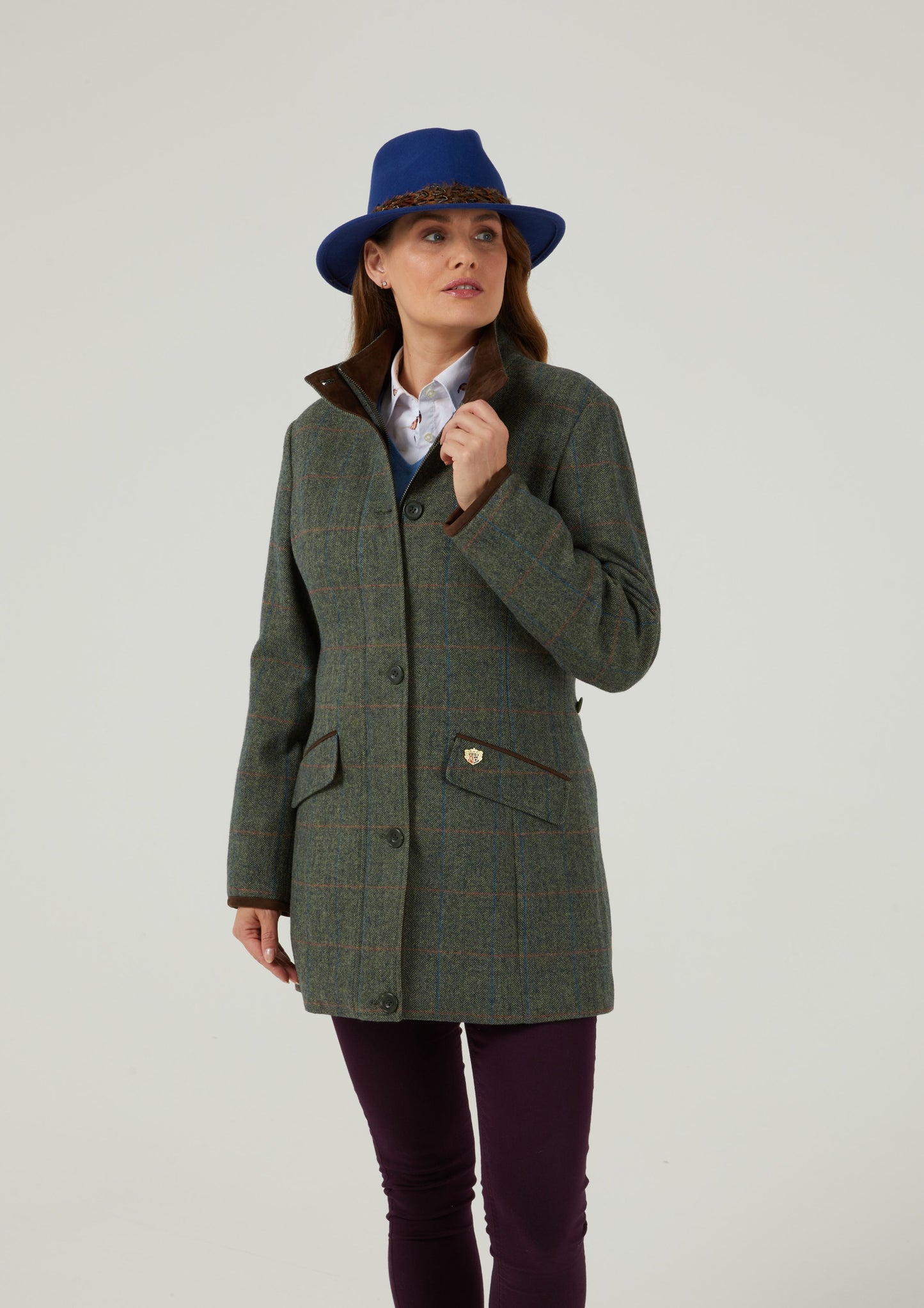 Combrook Ladies Tweed Field Jacket In Spruce