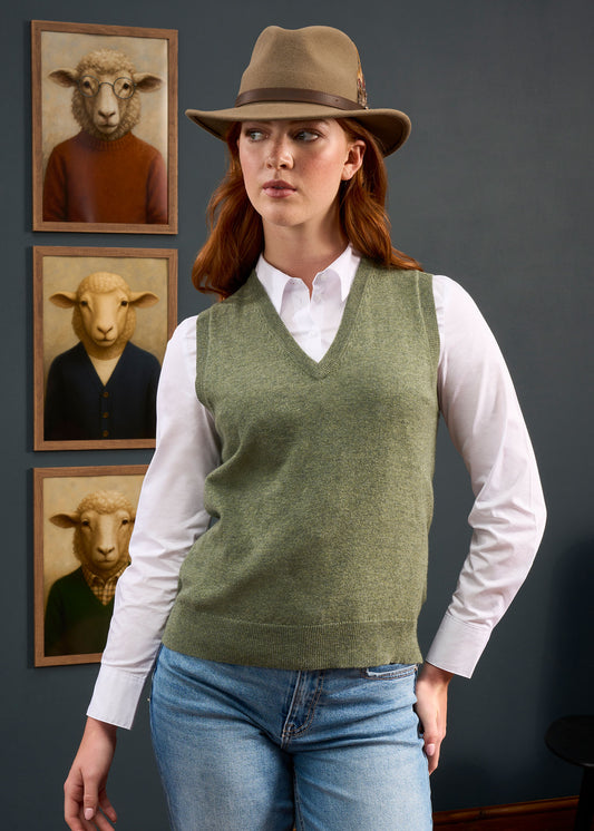 Erin Luxury Vee Neck Tank Top in Landscape