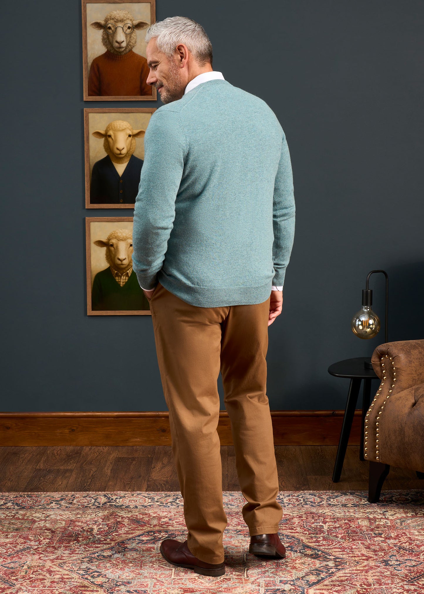 Haddington Cashmere Jumper in Caspian