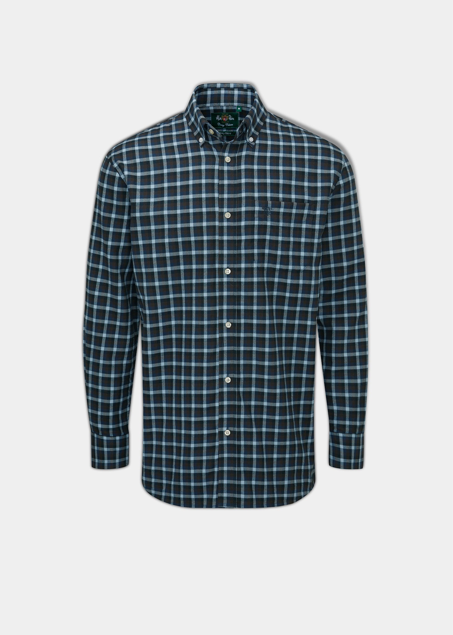 Ilkley Flannel Brown Check Shirt - Shooting Fit