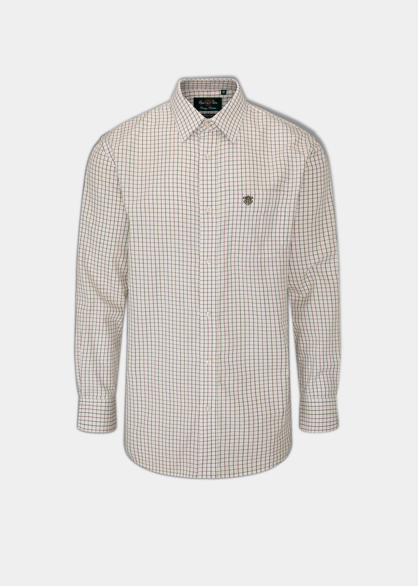 Ilkley Men's Country Check Olive Shirt - Shooting Fit