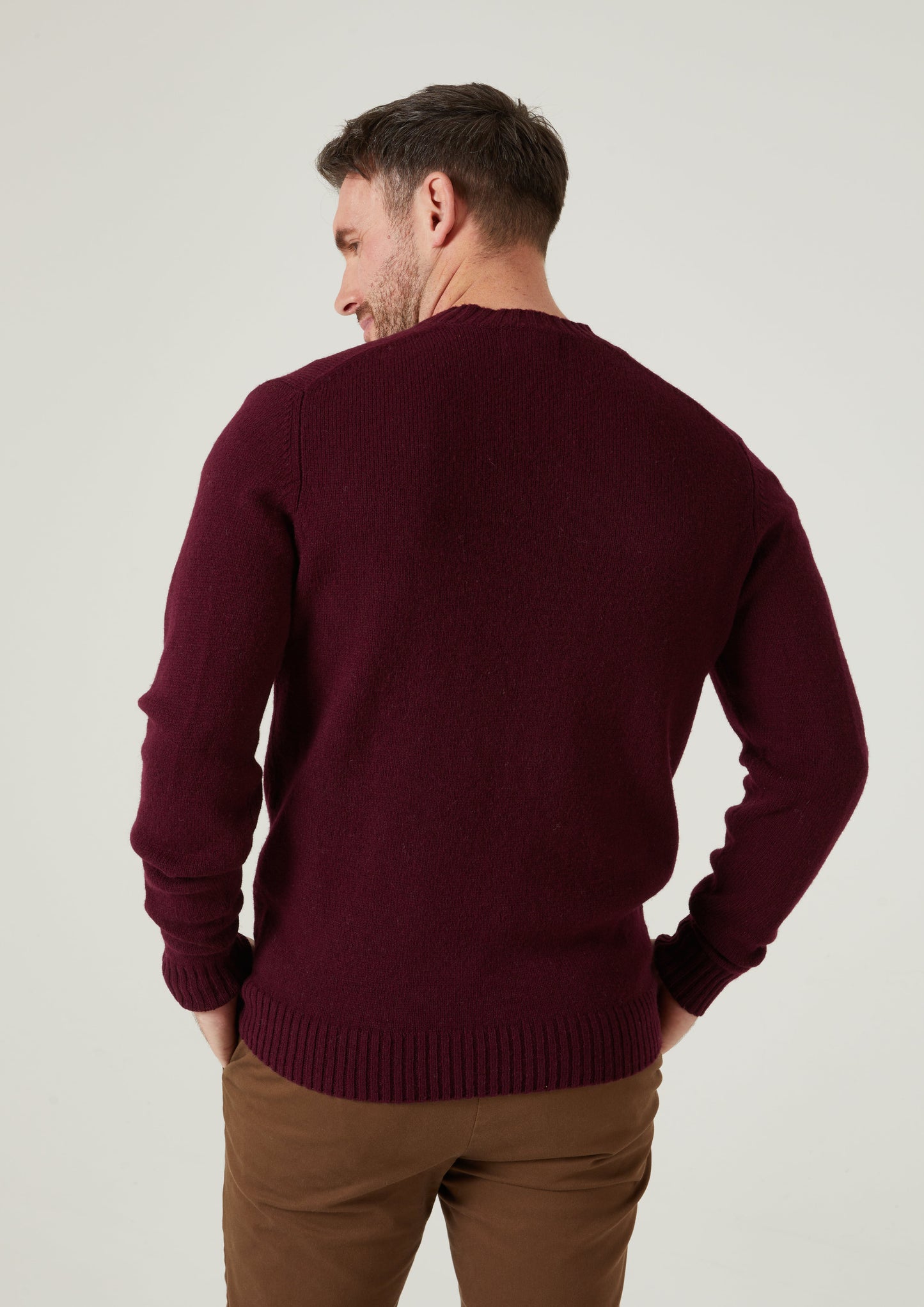 Kinnadie Supersoft Shetland Jumper In Antique Red