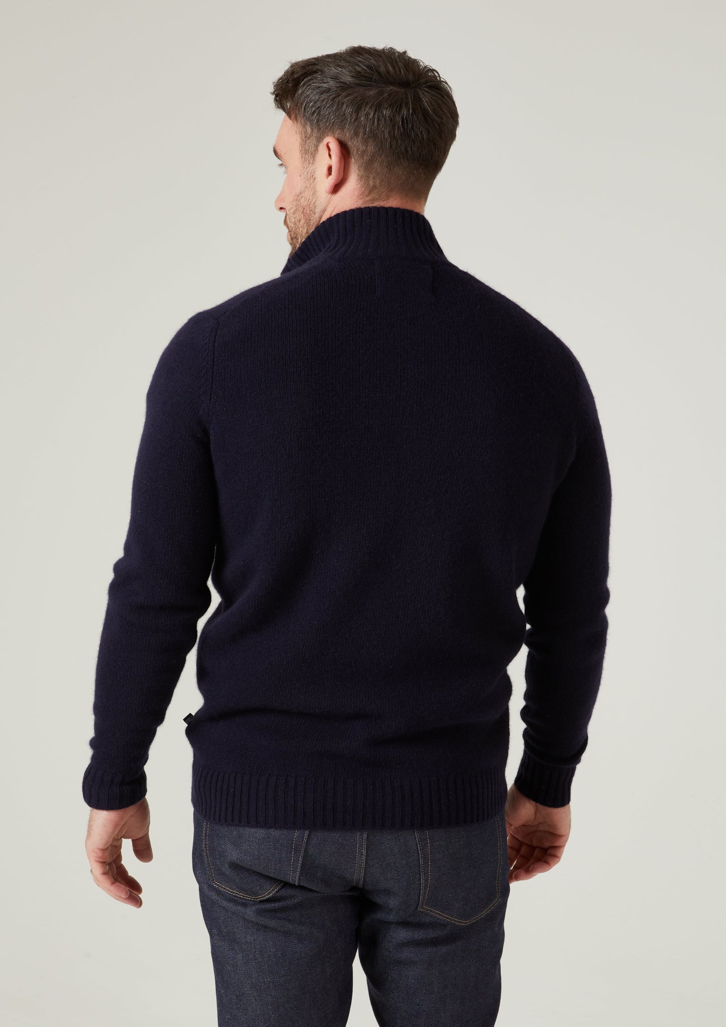 Landford Men's Lambswool Buttoned Jumper In Navy