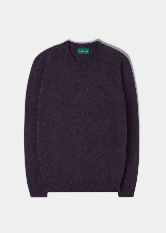 Lenzie Men's Lambswool Jumper In Elderberry