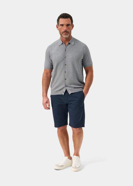 Men's Cotton Merino Shirt in Light Grey
