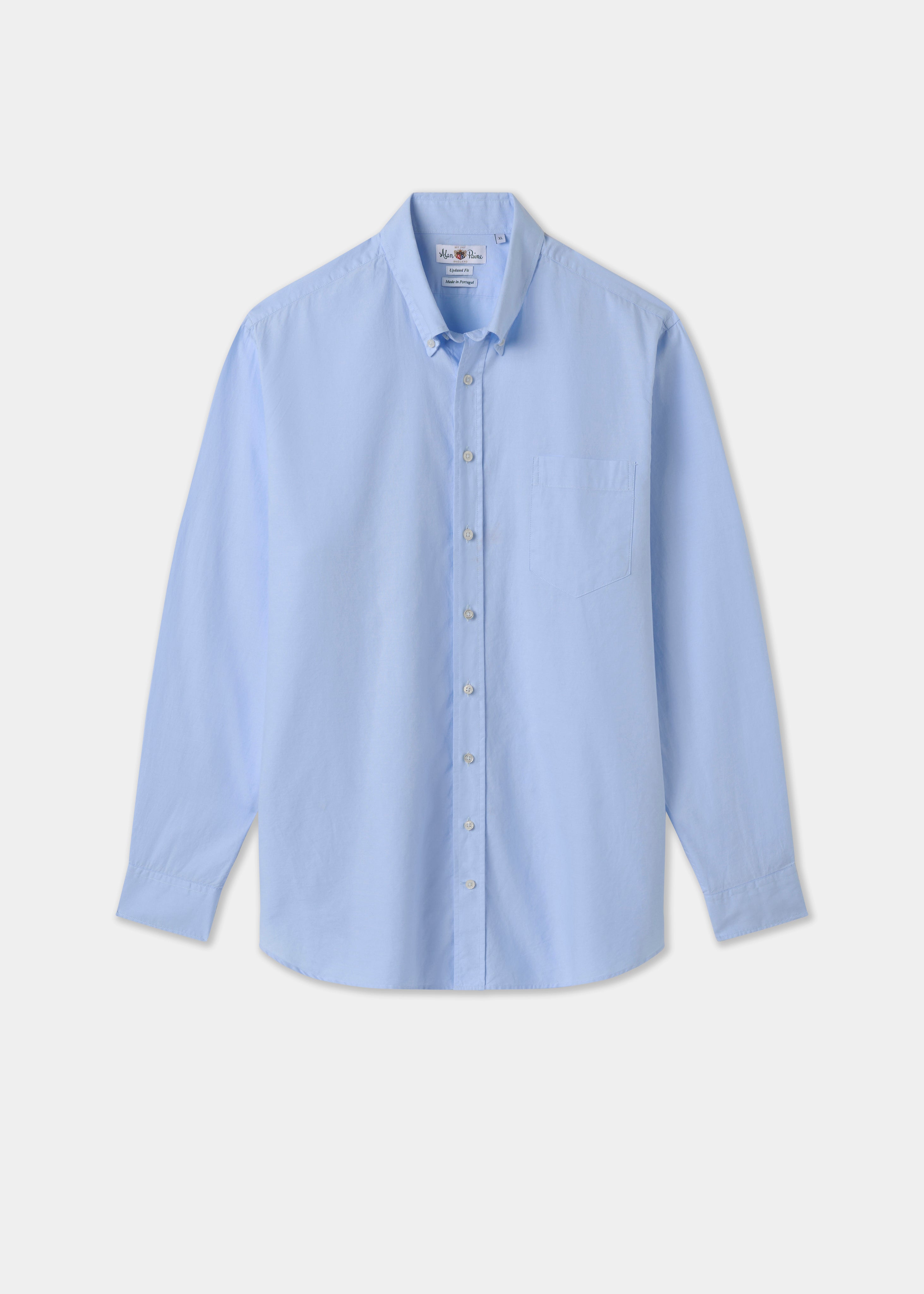 トップス TECH BUTTON DOWN SHIRTS L/S OXFORD BLUE Men's Oxford Cotton Button Down Shirt In Sky Blue – Alan Paine