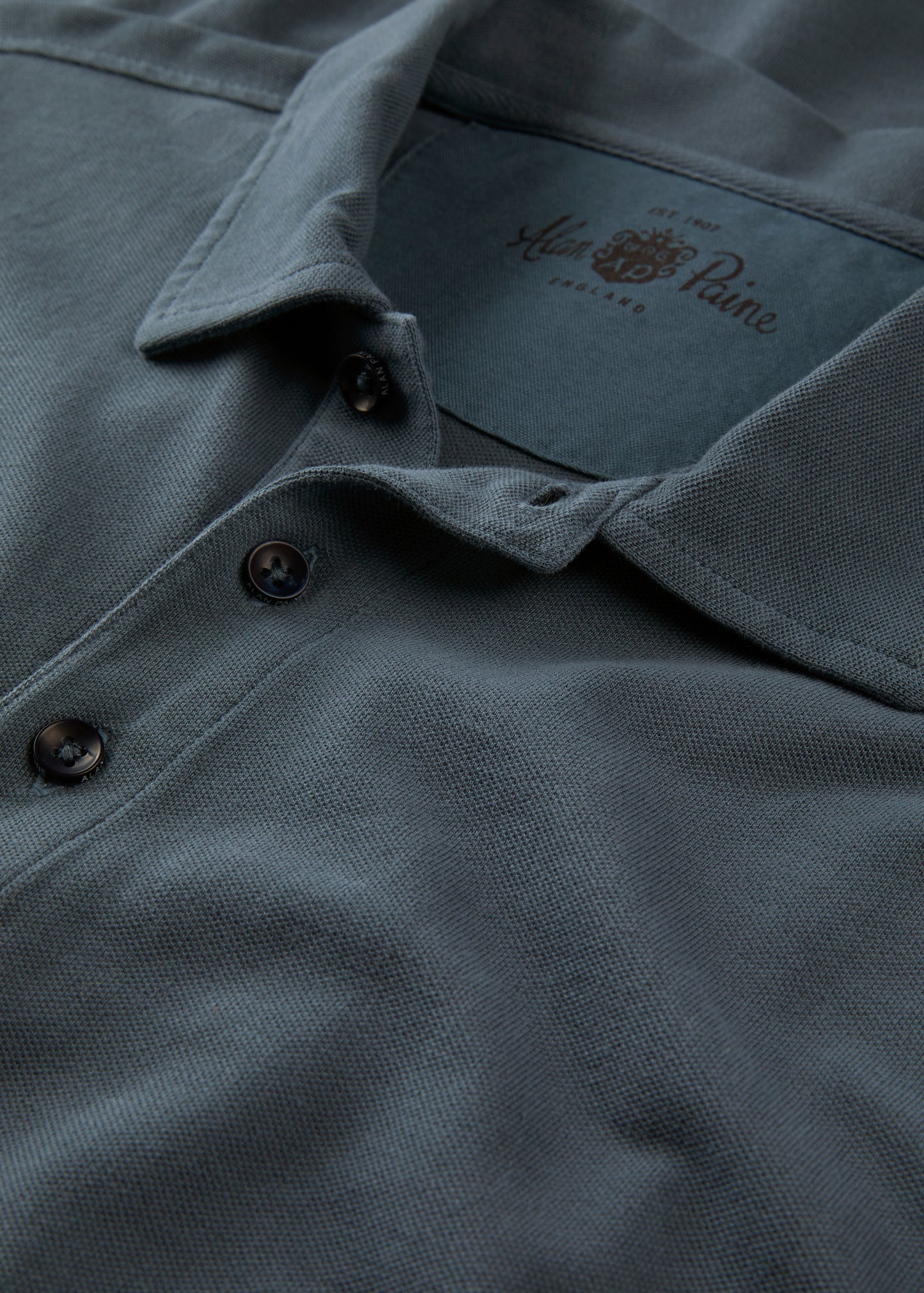 Men's Pique Cotton Polo Shirt in Navy