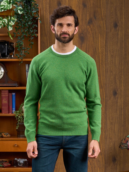 Lambswool Crew Neck Jumper in Palm