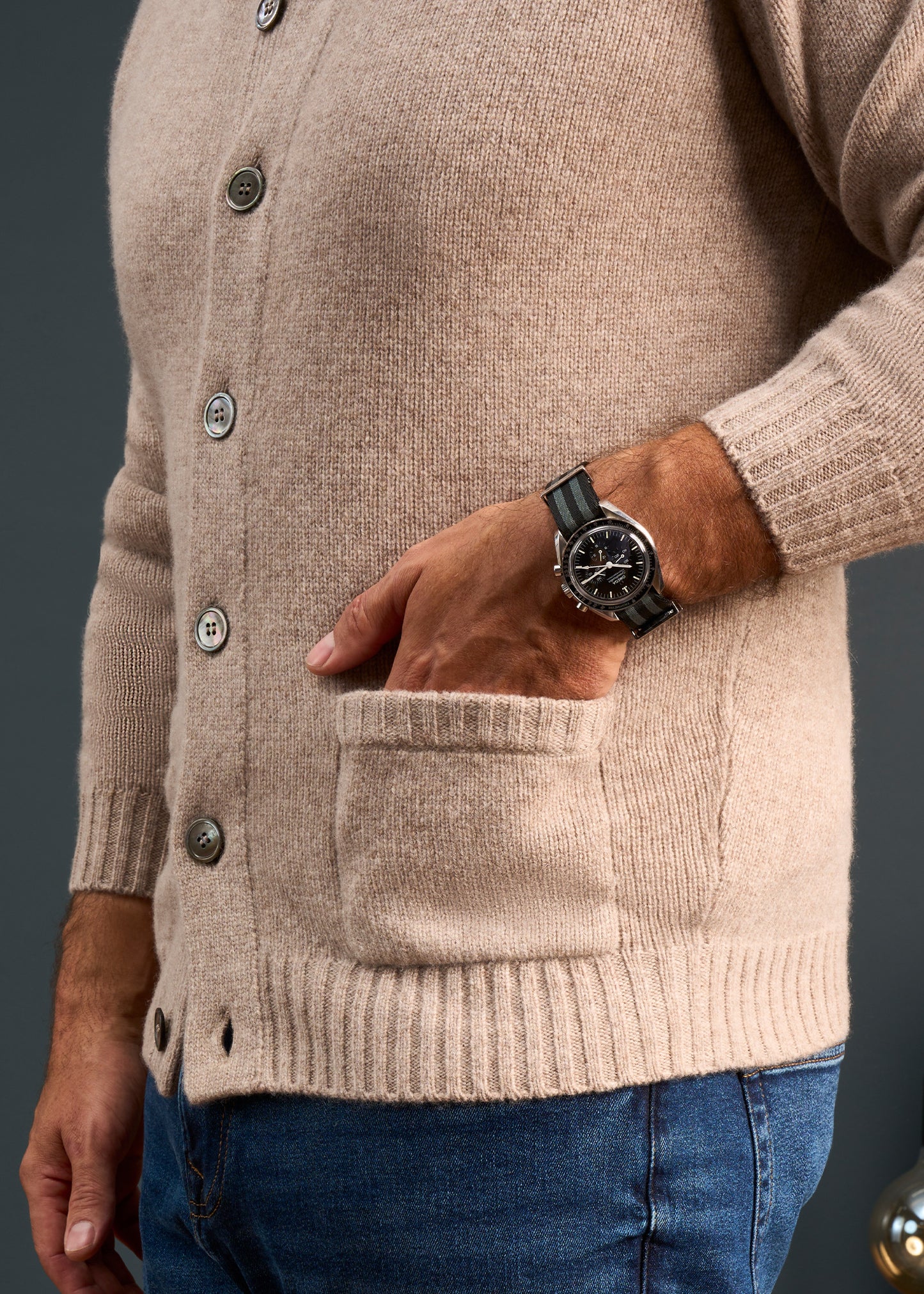 Mens-Lambswool-Mock-Neck-Jumper-Cream