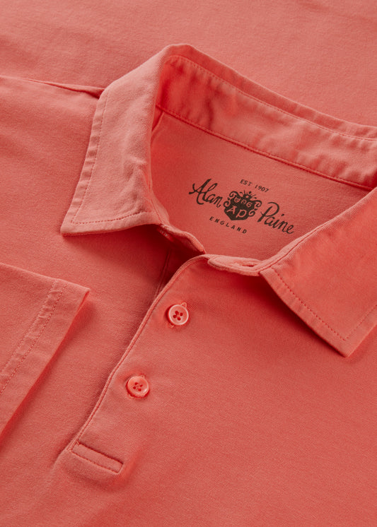Men's Pique Cotton Polo Shirt in Orange
