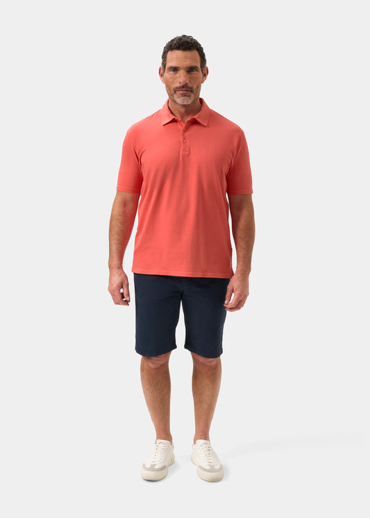Men's Pique Cotton Polo Shirt in Orange