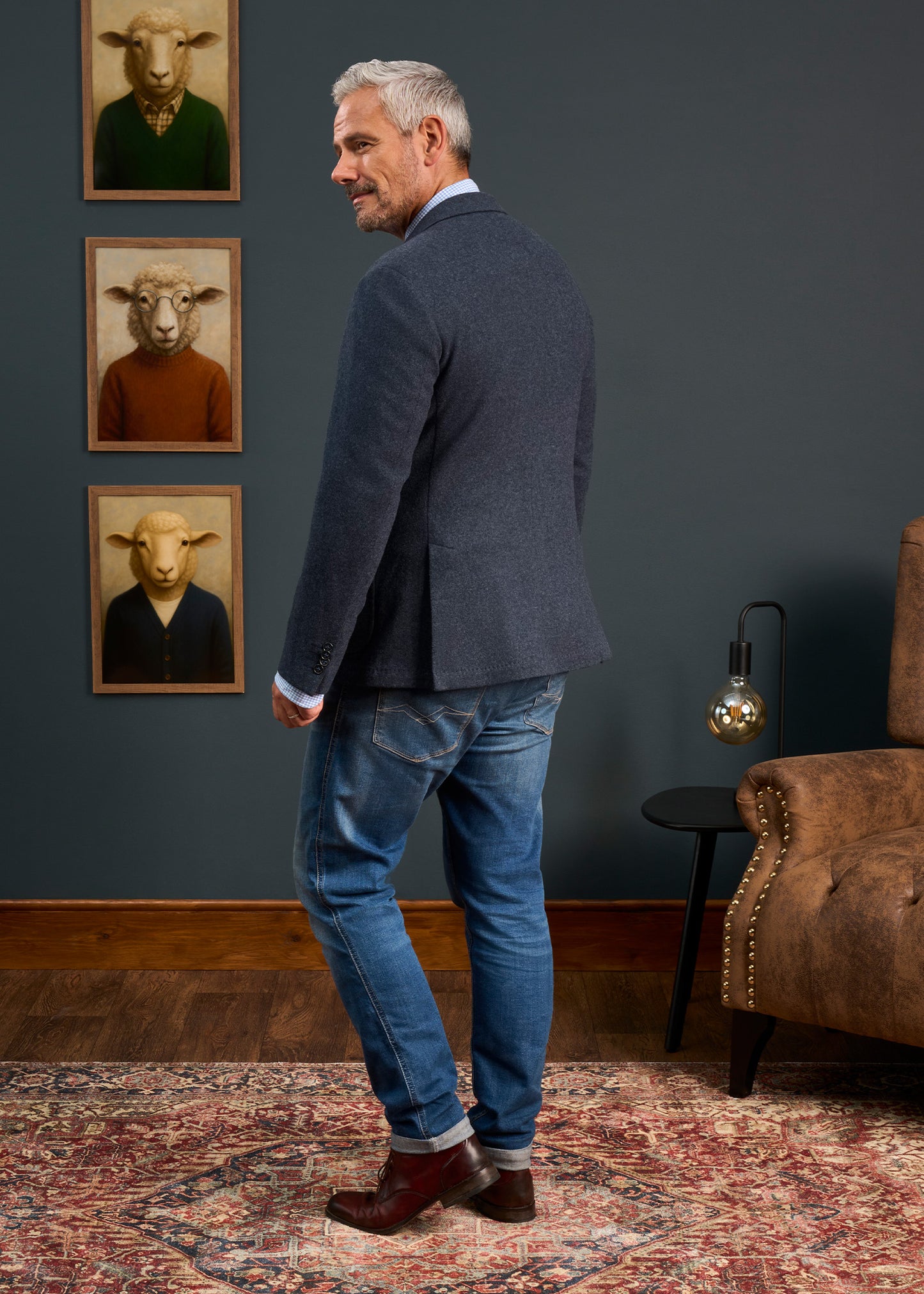 Richmond Men's Knitted Blazer In Navy