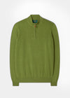 Men's Cotton Cashmere 1/4 Zip Jumper In Avocado