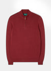 Men's Cotton Cashmere 1/4 Zip Jumper In Cherry