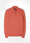 Men's Cotton Cashmere 1/4 Zip Jumper In Coral