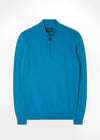 Men's Cotton Cashmere 1/4 Zip Jumper In Malibu