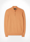 Men's Cotton Cashmere 1/4 Zip Jumper In Mango