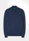 Men's Cotton Cashmere 1/4 Zip Jumper In Midnight