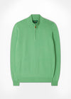 Men's Cotton Cashmere 1/4 Zip Jumper In Spearmint.