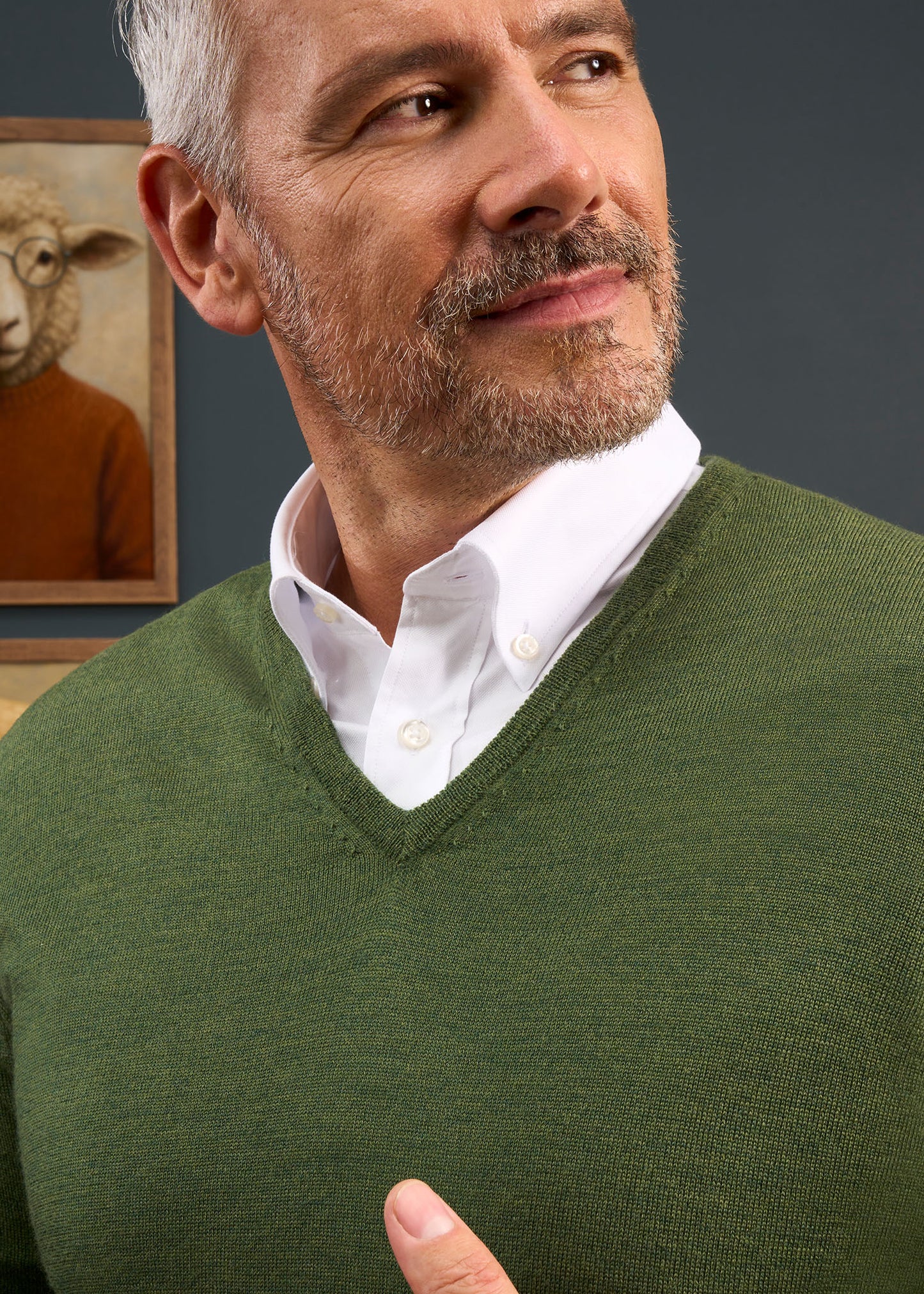 Millbreck Men's Merino Wool Jumper in Forest