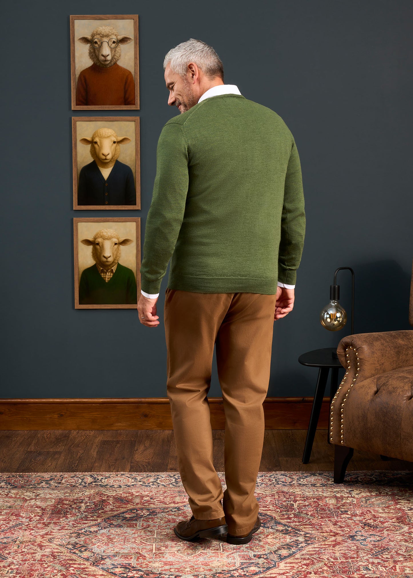 Millbreck Men's Merino Wool Jumper in Forest