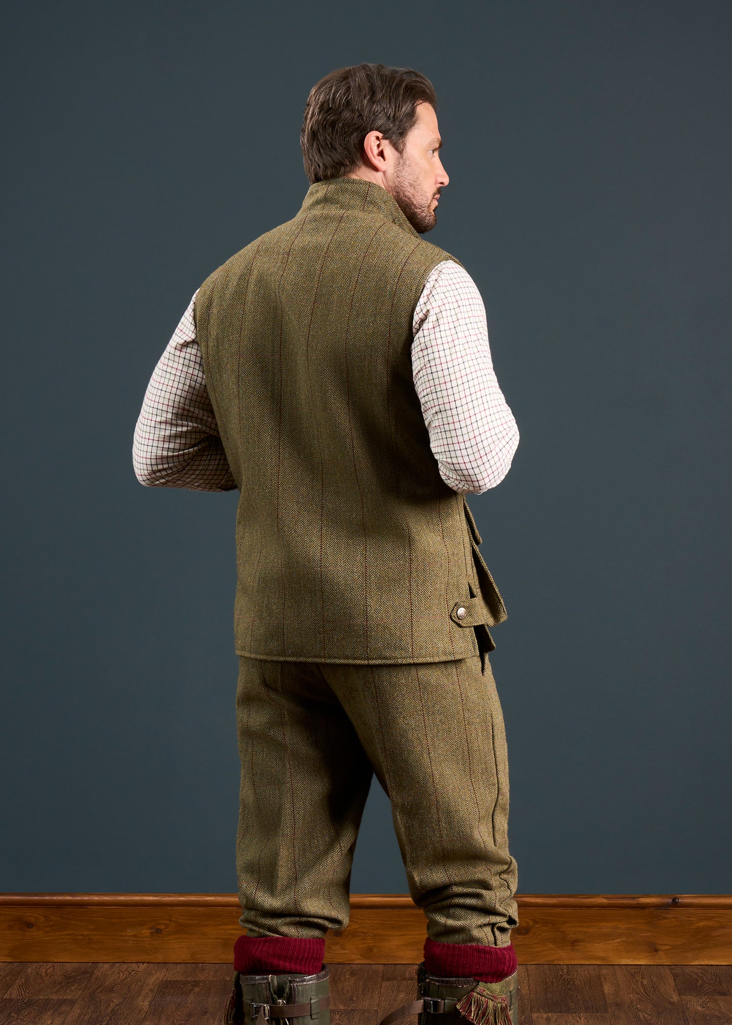 Rutland Men's Tweed Waistcoat In Oakley