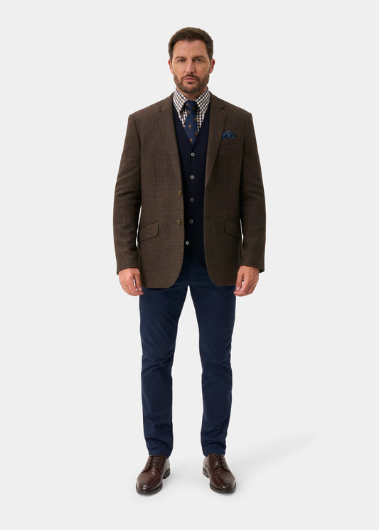 Surrey Men's Tweed Water Repellent Lined Blazer in Bramble - Regular Fit