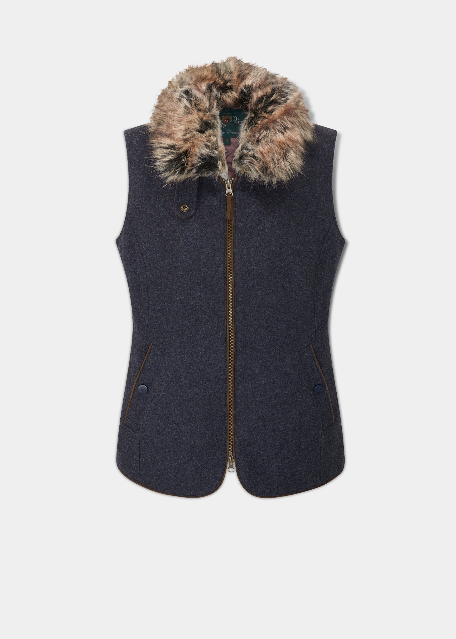 Surrey Ladies Tweed Gilet In Blue – Alan Paine