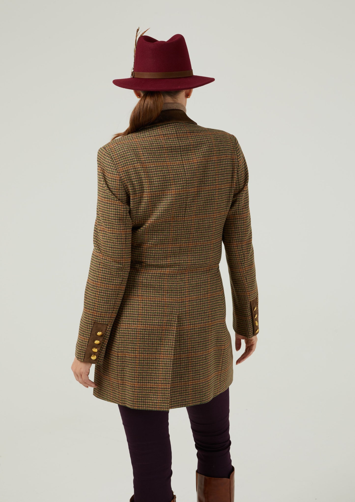 Surrey Ladies Mid-Thigh Tweed Coat In Sycamore
