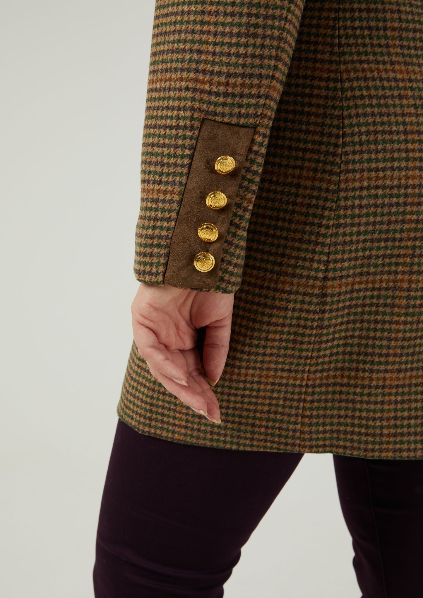 Surrey Ladies Mid-Thigh Tweed Coat In Sycamore