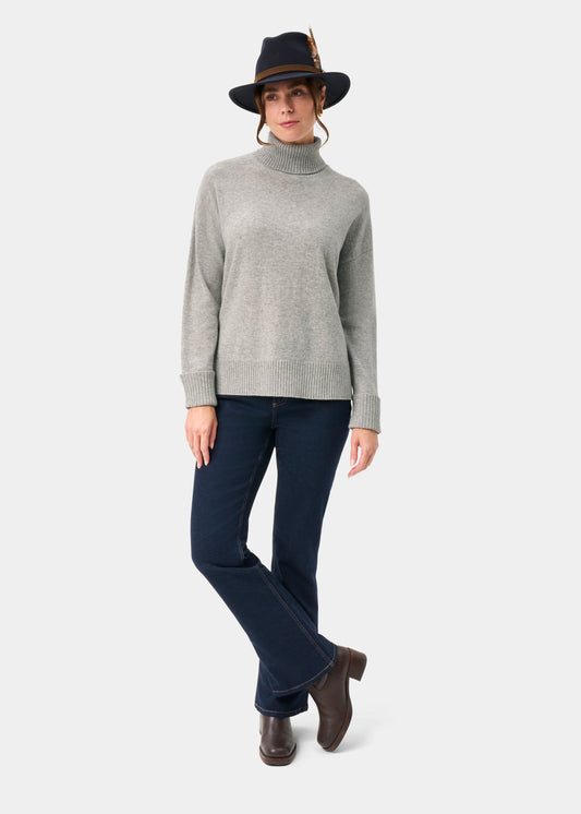 Alexa Ladies Wool and Cashmere Roll Neck In Husky