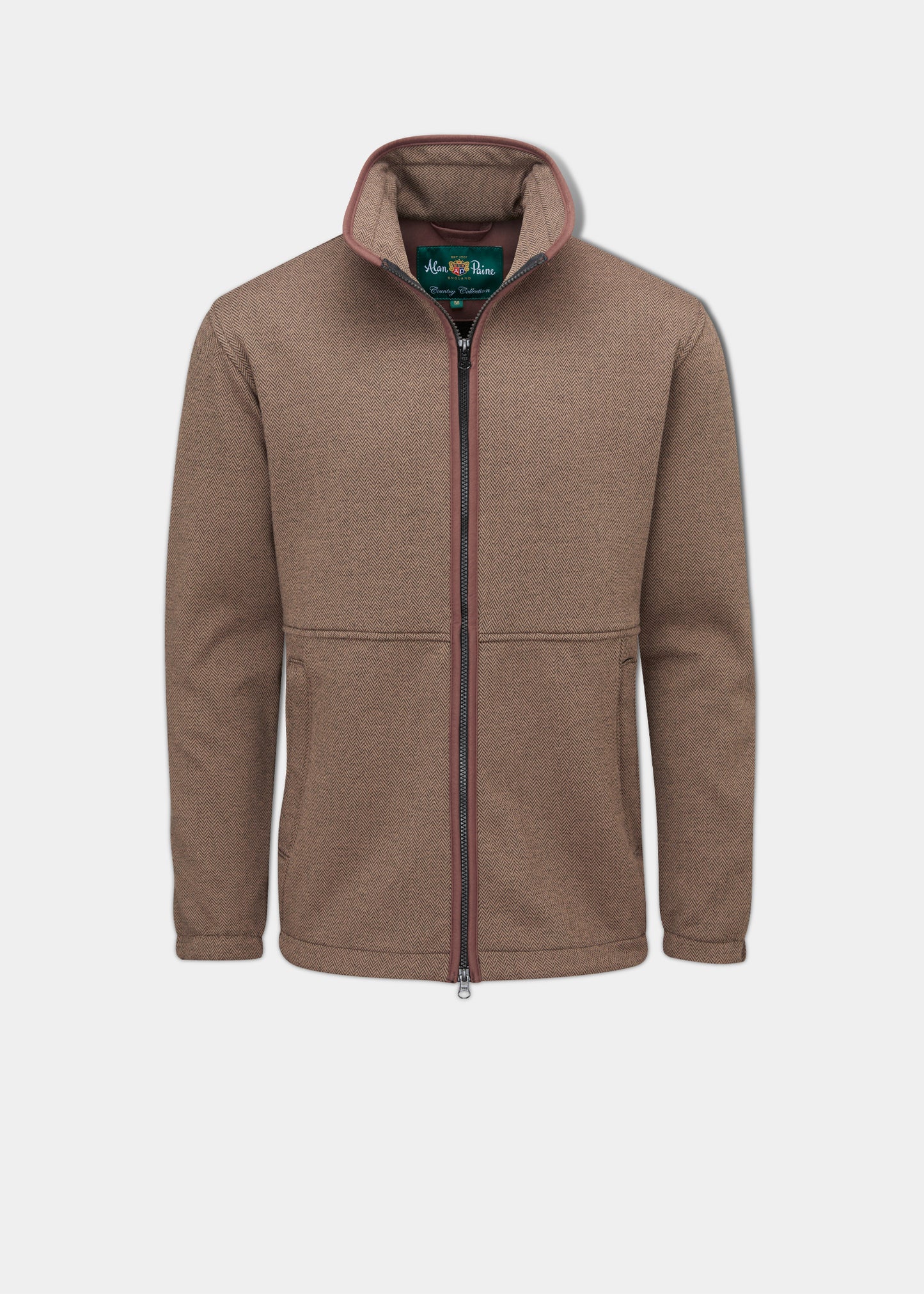 Aylsham Men's Fleece Jacket In Brown Herringbone