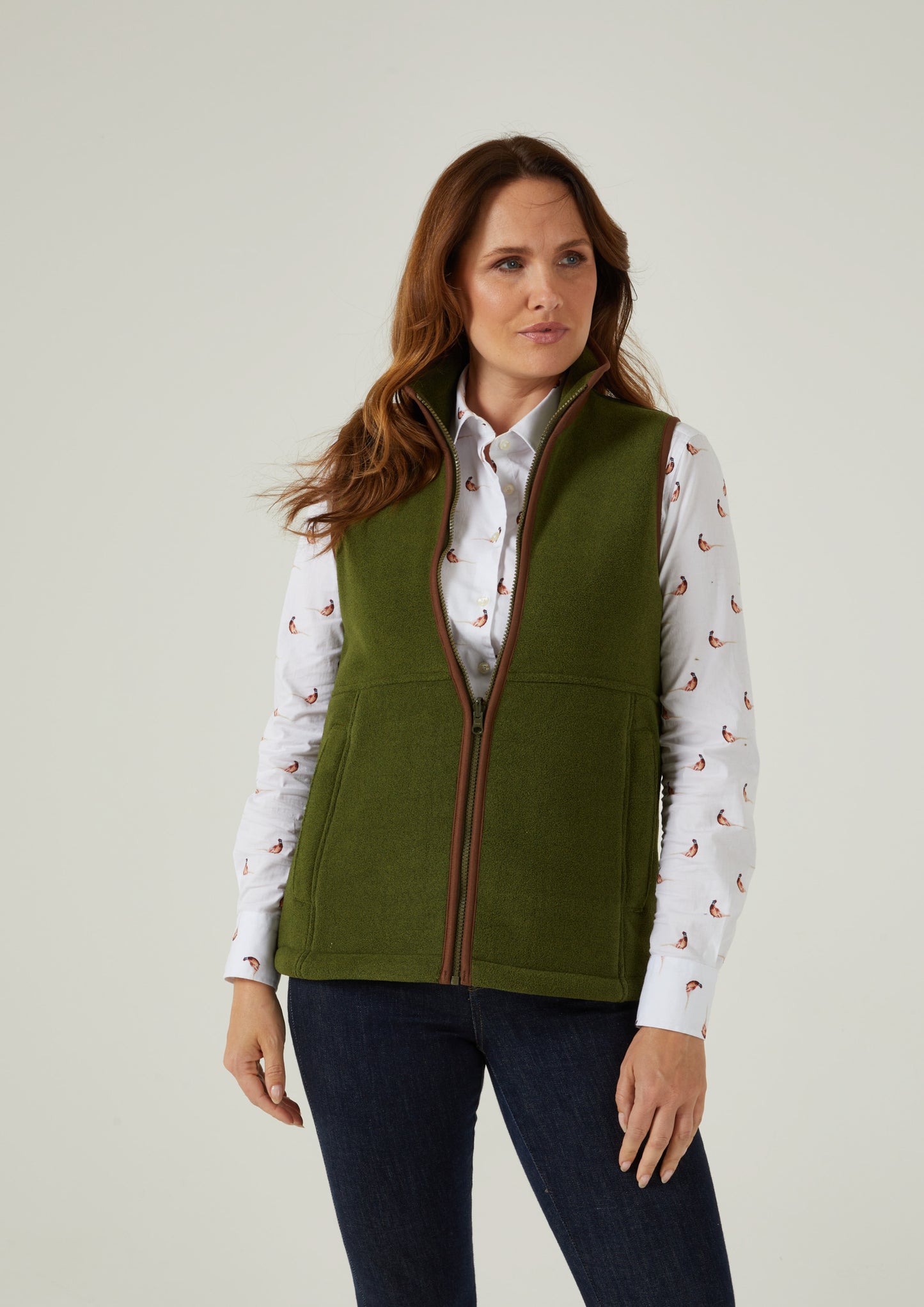 Aylsham Ladies Fleece Gilet In Leaf