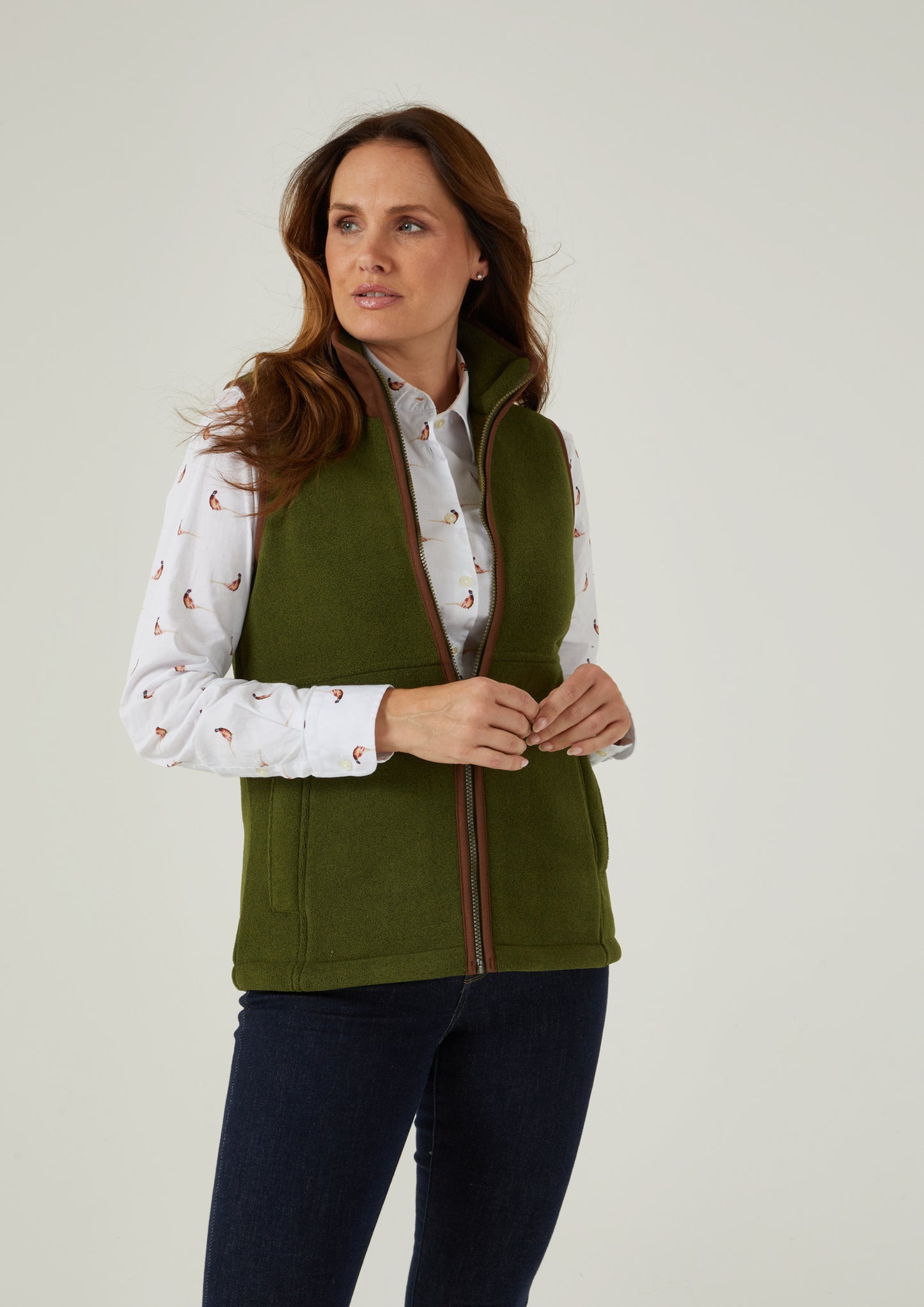 Aylsham Ladies Fleece Gilet In Leaf