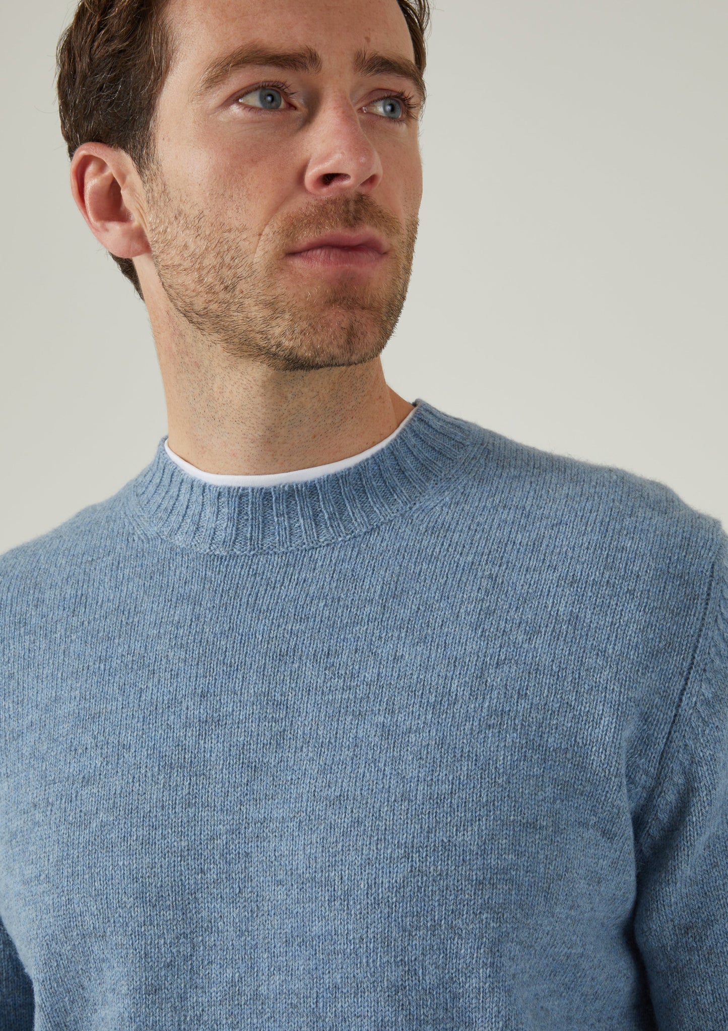 Kinnadie Supersoft Shetland Jumper In Glacier