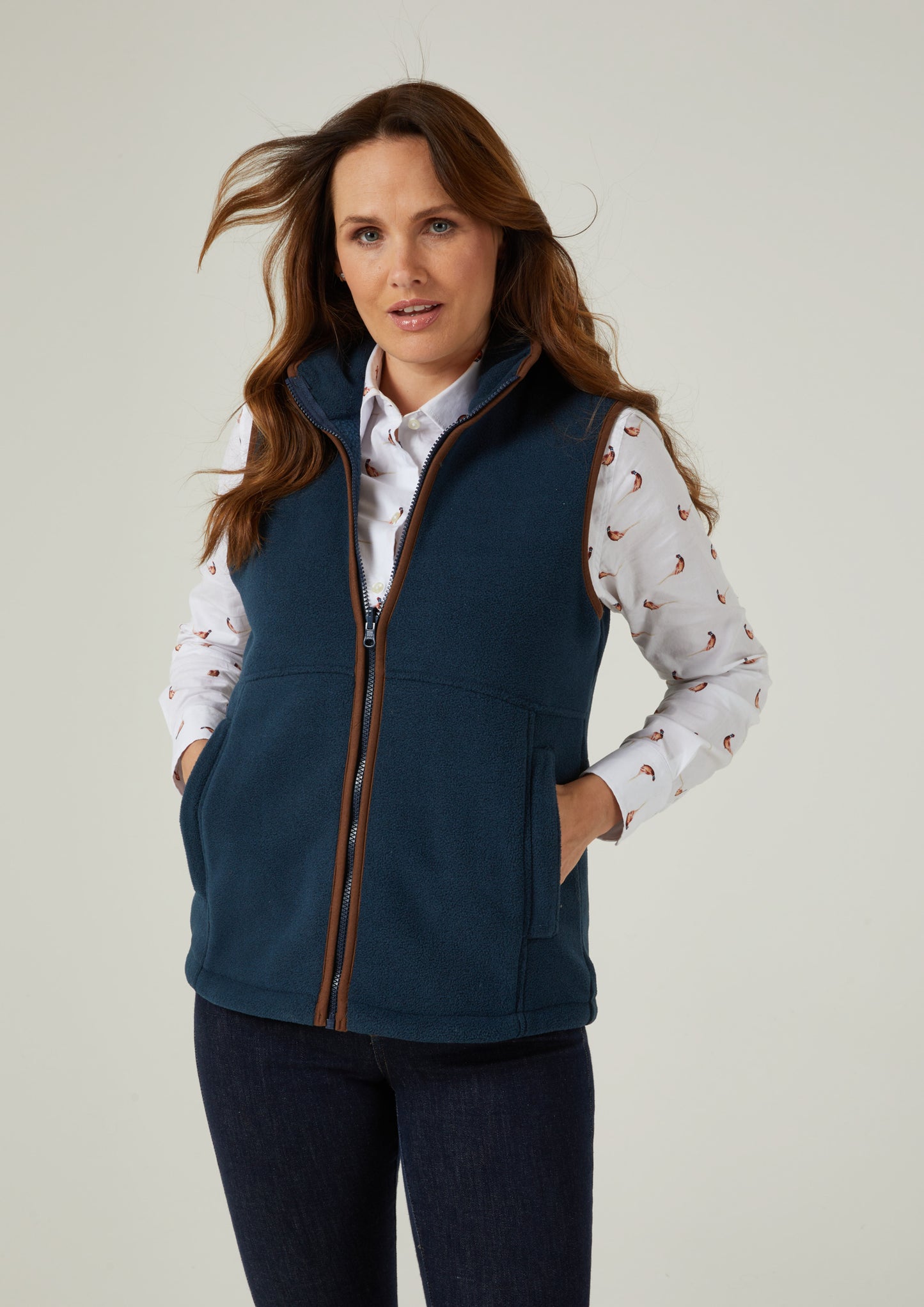 Aylsham Ladies Fleece Gilet In Blue Steel