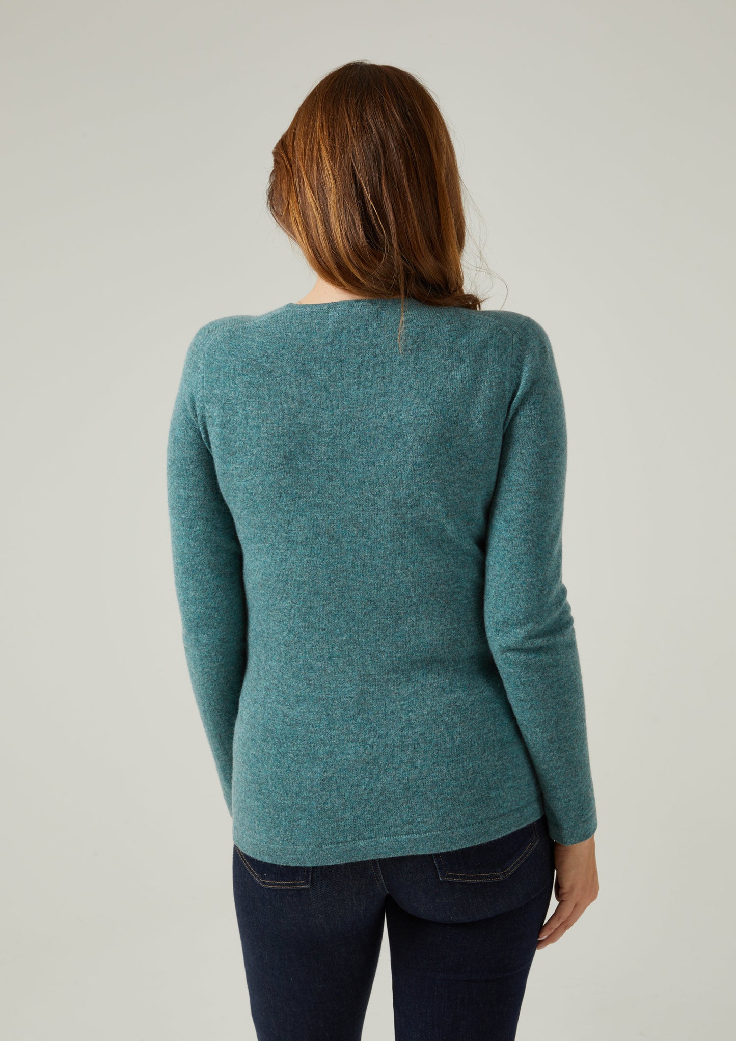 Ladies Geelong Lambswool Crew Neck Jumper In Jungle