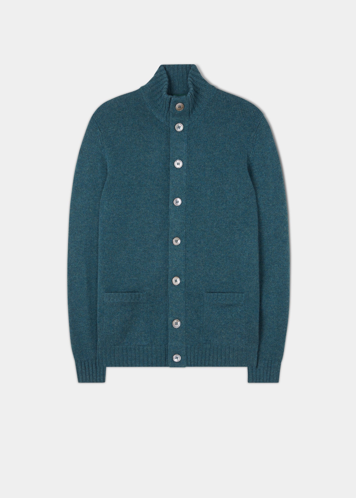 Landford Men's Lambswool Buttoned Jumper In Hunter
